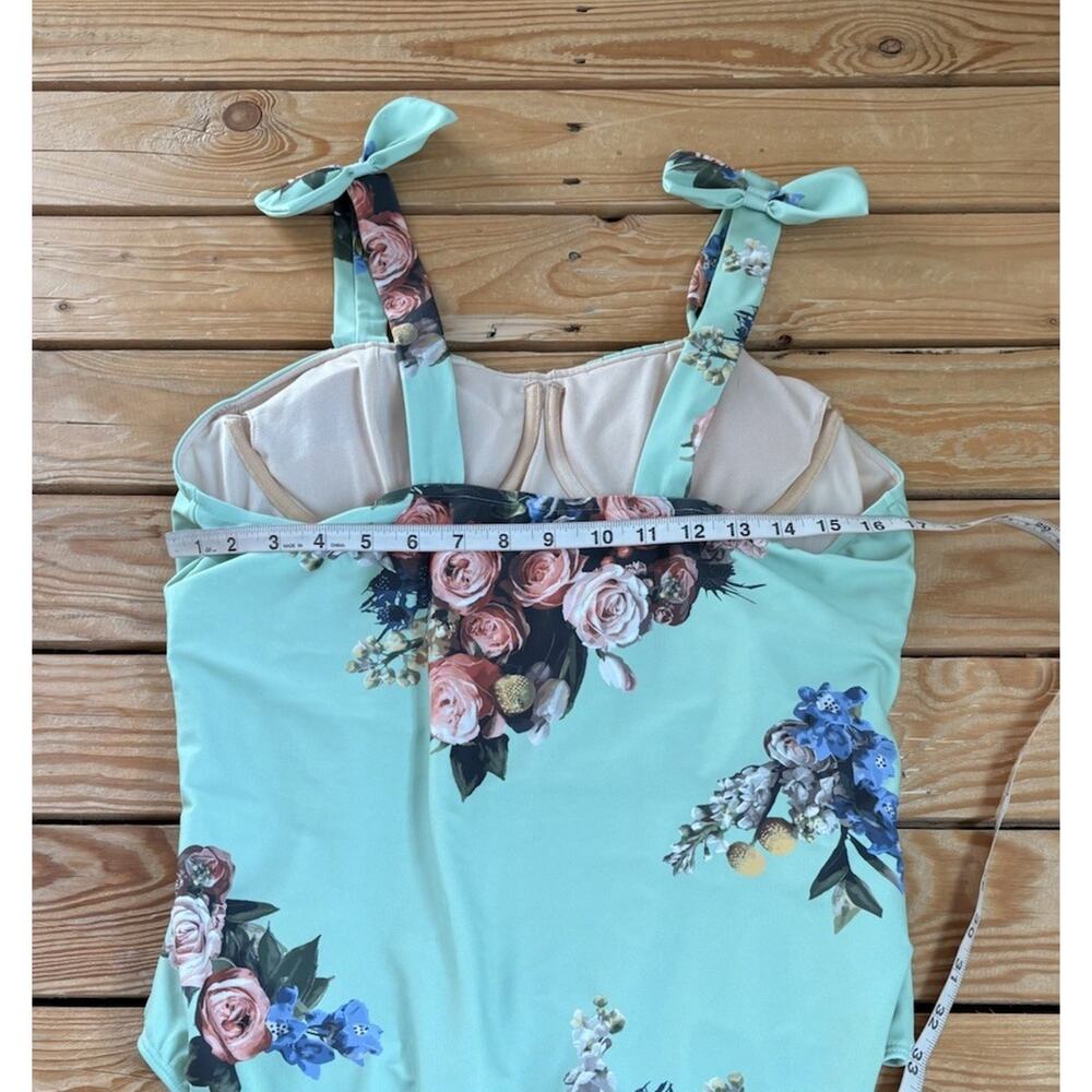 Albion Women’s Floral One Piece Swimsuit Size 2XL Mint Green P1 - Picture 5 of 5